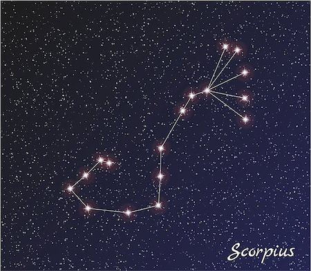 simsearch:400-07932239,k - star constellation of scorpius on dark sky, vector Stock Photo - Budget Royalty-Free & Subscription, Code: 400-07775180