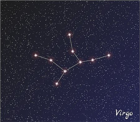simsearch:400-07932239,k - star constellation of virgo on dark sky, vector Stock Photo - Budget Royalty-Free & Subscription, Code: 400-07775182