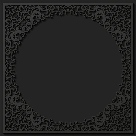 paper shadows vector - Paper floral frame. Vector illustration Stock Photo - Budget Royalty-Free & Subscription, Code: 400-07775307