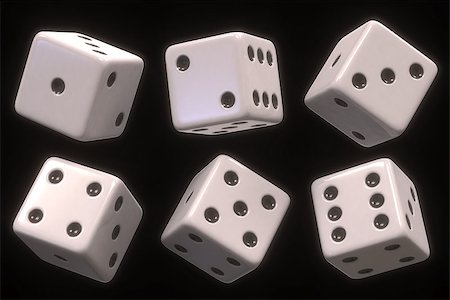 simsearch:400-07775500,k - The six sides of the dice on black background. Clipping path included. Stock Photo - Budget Royalty-Free & Subscription, Code: 400-07775499