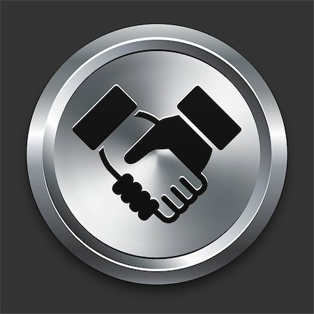 Handshake Icon on Metallic Button Collection Stock Photo - Budget Royalty-Free & Subscription, Code: 400-07775627
