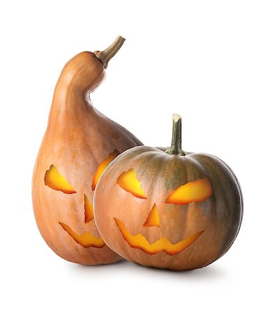 pumpkin carving - Halloween pumpkins isolated on a white background Stock Photo - Budget Royalty-Free & Subscription, Code: 400-07775826