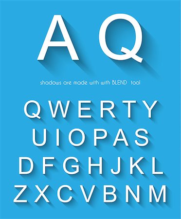 simsearch:400-08298334,k - Classic alphabet with modern long shadow effect. Shadows has been made with blend and transparency so can be copied and paste on every background. Photographie de stock - Aubaine LD & Abonnement, Code: 400-07775846