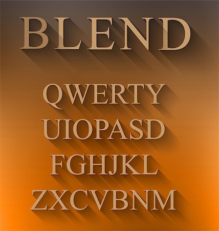 simsearch:400-08408100,k - Classic alphabet with modern long shadow effect. Shadows has been made with blend and transparency so can be copied and paste on every background. Fotografie stock - Microstock e Abbonamento, Codice: 400-07775850
