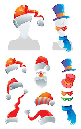 simsearch:400-06695587,k - Holiday decorations for your avatar. Vector illustration. Stock Photo - Budget Royalty-Free & Subscription, Code: 400-07776025