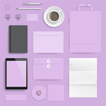 simsearch:400-08257177,k - Corporate identity template on light purple background. Use layer "Print" in vector file to recolor objects. Eps-10 with transparency. Stock Photo - Budget Royalty-Free & Subscription, Code: 400-07776022