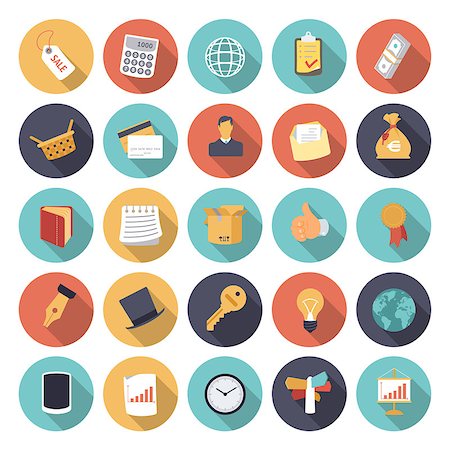 simsearch:400-08816953,k - Flat design icons for business and finance. Vector eps10 with transparency. Stock Photo - Budget Royalty-Free & Subscription, Code: 400-07776034