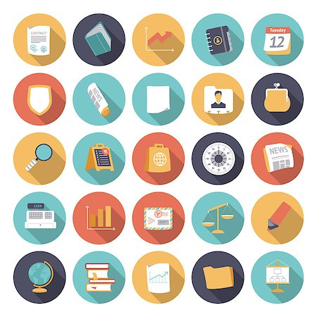 Flat design icons for business and finance. Vector eps10 with transparency. Stock Photo - Budget Royalty-Free & Subscription, Code: 400-07776035