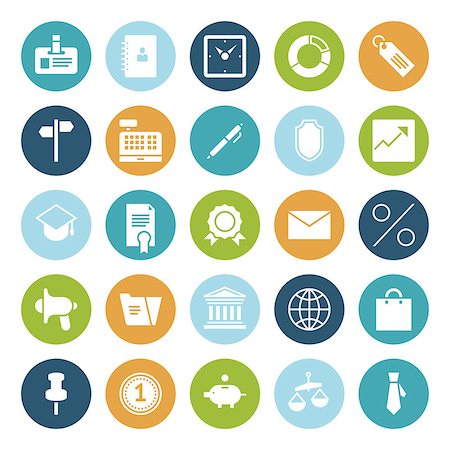 Flat design icons for business. Vector illustration. Stock Photo - Budget Royalty-Free & Subscription, Code: 400-07776050
