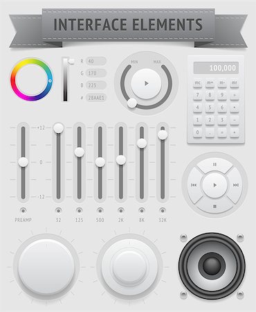 User interface elements. Vector saved as EPS-10, file contains objects with transparency (shadows etc.) Stock Photo - Budget Royalty-Free & Subscription, Code: 400-07776065