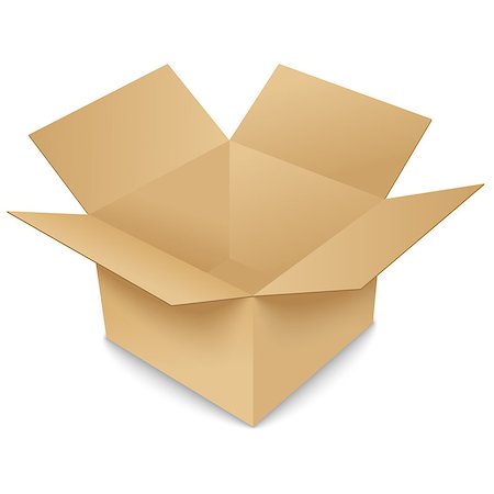 storage box icon - Opened Cardboard Box On A White Background. Vector Illustration Stock Photo - Budget Royalty-Free & Subscription, Code: 400-07776320