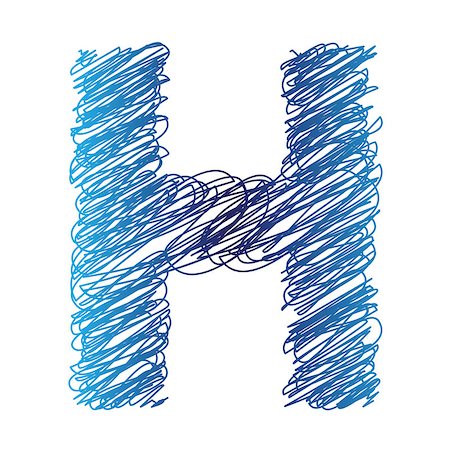 simsearch:400-08647513,k - colorful illustration with sketched letter H on  a white background Stock Photo - Budget Royalty-Free & Subscription, Code: 400-07776437