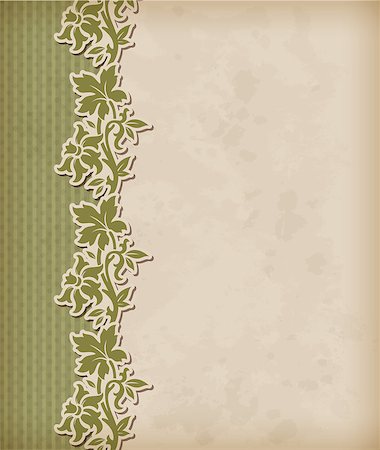 simsearch:400-08132574,k - Vintage green vector background and floral ornament Stockbilder - Microstock & Abonnement, Bildnummer: 400-07776501