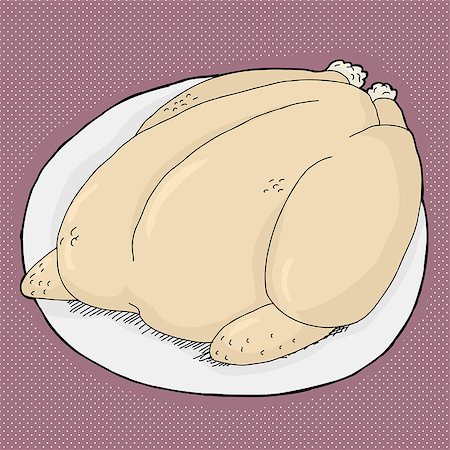 simsearch:400-07513507,k - Cartoon whole turkey on tray over purple Stock Photo - Budget Royalty-Free & Subscription, Code: 400-07776657