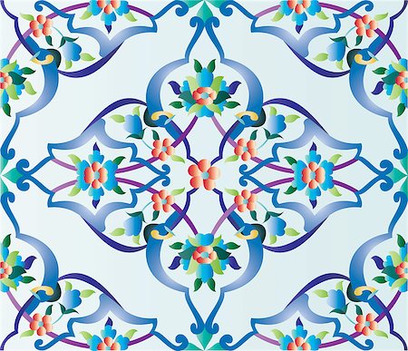 an episode of a traditional Ottoman tile pattern Stock Photo - Budget Royalty-Free & Subscription, Code: 400-07776855
