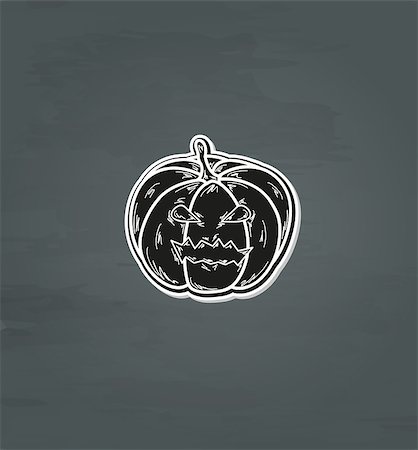 fearsome - black halloween pumpkin with eyes and mouth Stock Photo - Budget Royalty-Free & Subscription, Code: 400-07776850