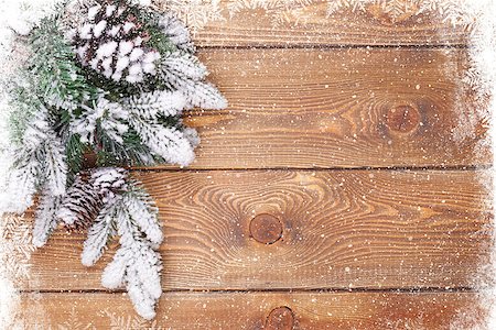Old wood texture with snow and firtree christmas background Stock Photo - Budget Royalty-Free & Subscription, Code: 400-07776989