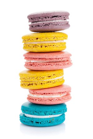 simsearch:400-06564979,k - Colorful macaron cookies. Isolated on white background Stock Photo - Budget Royalty-Free & Subscription, Code: 400-07776990