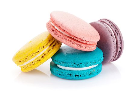 simsearch:400-06564979,k - Colorful macaron cookies. Isolated on white background Stock Photo - Budget Royalty-Free & Subscription, Code: 400-07776991