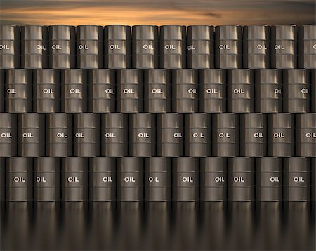 simsearch:400-07779600,k - Stacks barrel of oil with sunset in the background. Stockbilder - Microstock & Abonnement, Bildnummer: 400-07779250