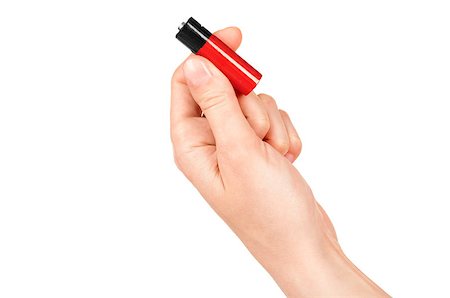 simsearch:400-06109171,k - hand holds a red AA battery on an isolated white background Stock Photo - Budget Royalty-Free & Subscription, Code: 400-07779307