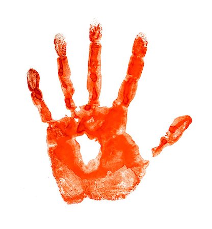 simsearch:400-03986982,k - Bloody handprint isolated on a white background Photographie de stock - Aubaine LD & Abonnement, Code: 400-07779317