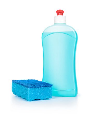 simsearch:400-06922375,k - blue detergent and blue sponge on an isolated white background Fotografie stock - Microstock e Abbonamento, Codice: 400-07779318