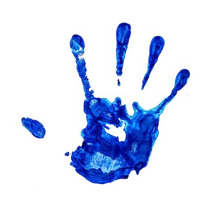 simsearch:400-03986982,k - water blue handprint on an isolated white background Photographie de stock - Aubaine LD & Abonnement, Code: 400-07779319