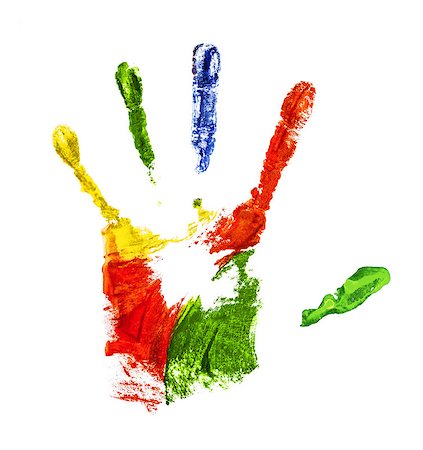 simsearch:400-03986982,k - colorful handprint on an isolated white background Photographie de stock - Aubaine LD & Abonnement, Code: 400-07779406