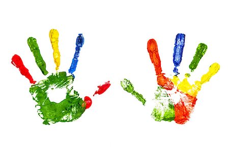 simsearch:400-03986982,k - colorful handprint on an isolated white background Photographie de stock - Aubaine LD & Abonnement, Code: 400-07779407
