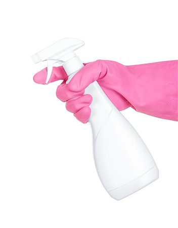 white detergent keeps hand in pink rubber gloves Photographie de stock - Aubaine LD & Abonnement, Code: 400-07779419