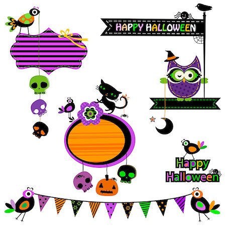 simsearch:400-06852125,k - Halloween funny design elements set Foto de stock - Super Valor sin royalties y Suscripción, Código: 400-07779726