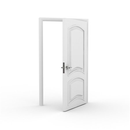 simsearch:400-06521896,k - open door over white background Stock Photo - Budget Royalty-Free & Subscription, Code: 400-07770458