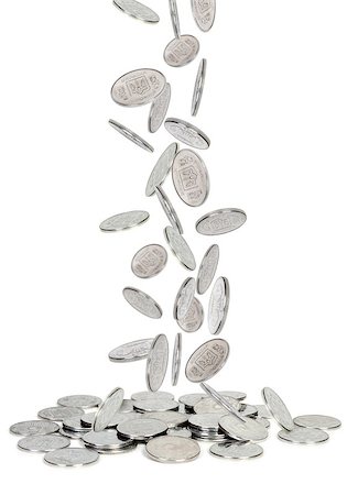 simsearch:400-07774250,k - Heap of silver coins falling to the ground Stock Photo - Budget Royalty-Free & Subscription, Code: 400-07770540