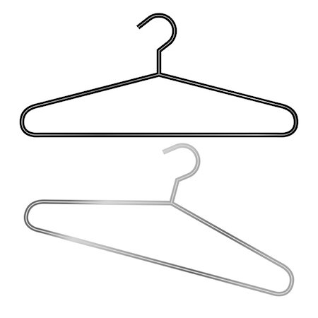 shirts hanging closet - Two hangers in vector black and silver Stock Photo - Budget Royalty-Free & Subscription, Code: 400-07770918