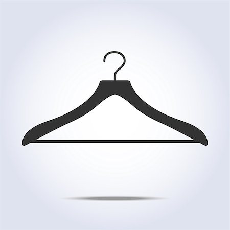 shirts hanging closet - Hanger simple icon in vector gray color Stock Photo - Budget Royalty-Free & Subscription, Code: 400-07770910