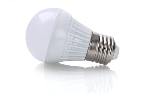 simsearch:622-06397857,k - LED Light Bulb Lying On White Background Stockbilder - Microstock & Abonnement, Bildnummer: 400-07771106