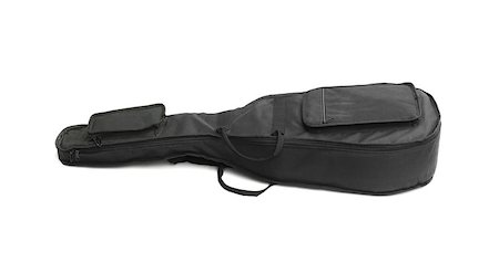 simsearch:400-07046956,k - Black Guitar Carry Bag Lying On White Background Stock Photo - Budget Royalty-Free & Subscription, Code: 400-07771107