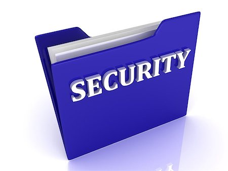 simsearch:400-06091853,k - SECURITY bright white letters on a blue folder on a white background Foto de stock - Super Valor sin royalties y Suscripción, Código: 400-07771332