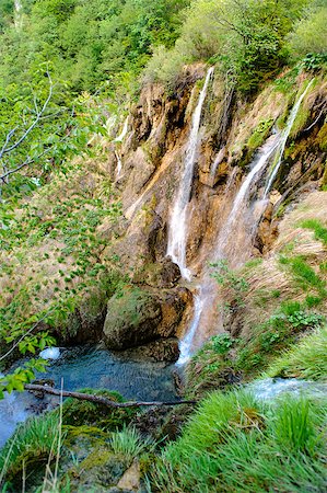 Beautiful waterfall. Plitvice Lakes National Park in Croatia Stock Photo - Budget Royalty-Free & Subscription, Code: 400-07771478