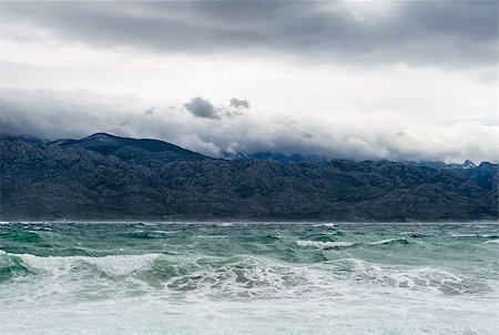 Sky with clouds and stormy waves in the sea Stock Photo - Budget Royalty-Free & Subscription, Code: 400-07771486