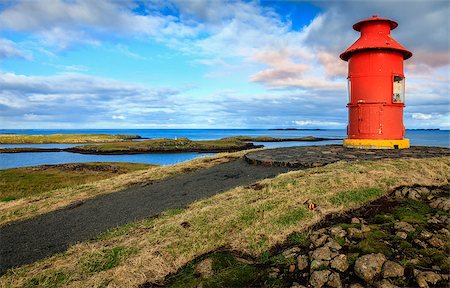 simsearch:400-04083138,k - Lighthouse in the town of Stykkisholmur at Snaefellsnes Peninsula in western Iceland Foto de stock - Super Valor sin royalties y Suscripción, Código: 400-07771521