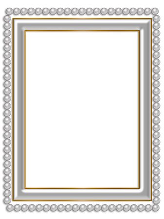pearls frame clip art - Rectangural frame with pearls over white background. Stock Photo - Budget Royalty-Free & Subscription, Code: 400-07771689
