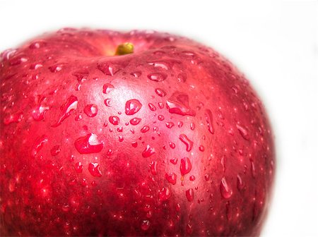 Fresh ripe red apple on white background. Fotografie stock - Microstock e Abbonamento, Codice: 400-07771724