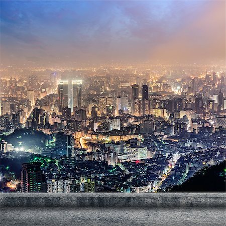 elwynn (artist) - Taipei city night scenery with concrete ground and nobody. Stock Photo - Budget Royalty-Free & Subscription, Code: 400-07771870