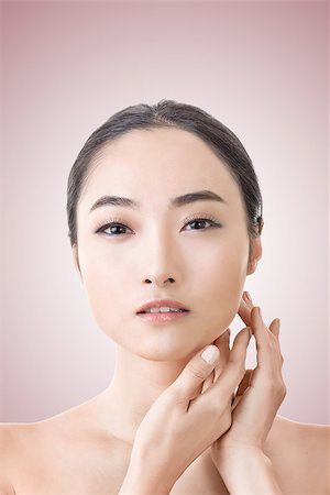 Asian beauty face closeup portrait with clean and fresh elegant lady. Stock Photo - Budget Royalty-Free & Subscription, Code: 400-07771898