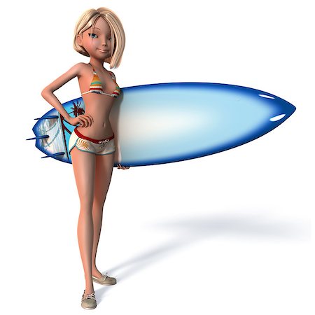 Young Girl with surfboard. Photographie de stock - Aubaine LD & Abonnement, Code: 400-07771930