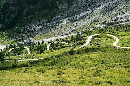 rolle pass - Mountain path in the Venegia Valley, Dolomites - Italy Stock Photo - Budget Royalty-Free & Subscription, Code: 400-07772266