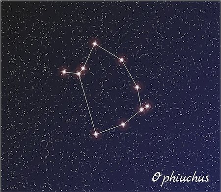 star constellation of ophiuchus on dark sky, vector Stock Photo - Budget Royalty-Free & Subscription, Code: 400-07772336