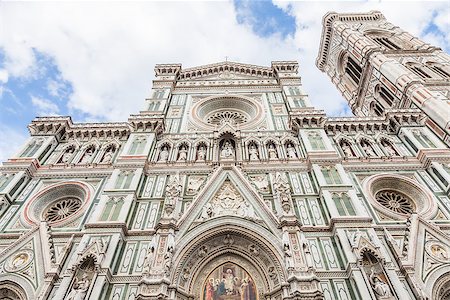 simsearch:400-06085658,k - Florence, Italy. Detail of the Duomo during a  bright sunny day but without shadow on the facade (very rare!) Stockbilder - Microstock & Abonnement, Bildnummer: 400-07772546